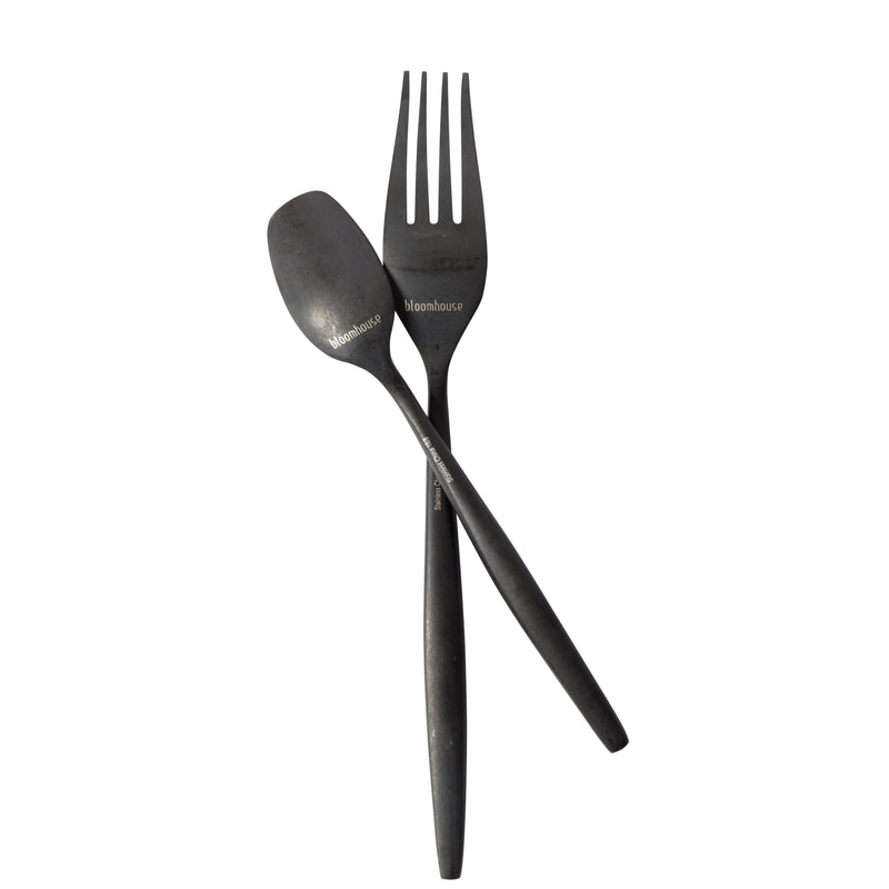 Bloomhouse 20pc Stainless Steel Flatware Set w/ Wooden Caddy - Stone Washed - Gift Box