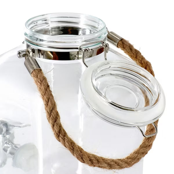 Gibson Home Ferris 1.3 Gallon Glass Drink Dispenser w/ Rope Handle - Clear - Gift Box