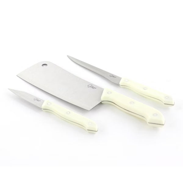 Gibson Home Wildcraft 10pc Stainless Steel Cutlery w/ Wood Cutting Board Set - Full Tang Riveted PP Handle - Clam Pack