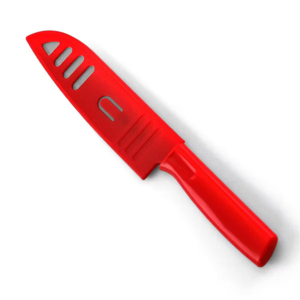 Gibson Home Grantville 6" Stainless Steel Santoku Knife w/ Sheath - 4 Assorted Colors - PVC Tube