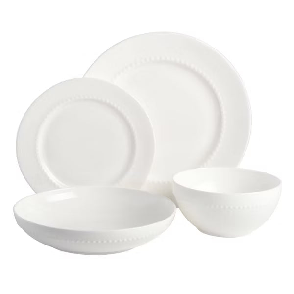 Gibson Elite Beam 16pc Bone China Dinnerware Set - Brown Box