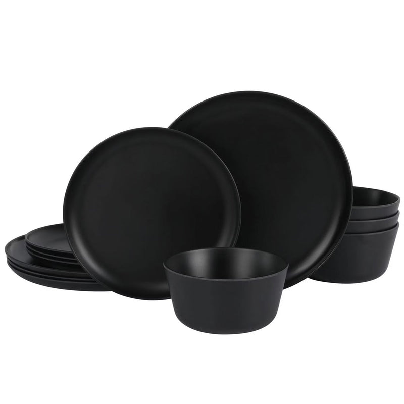 Gibson Home Fairhope 12pc Melamine Dinnerware Set - Solid Color - 1860G - Open Window Gift Box