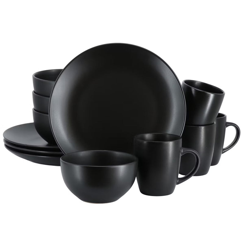 Gibson Home Everyday Plus 12pc Dinnerware Set - Semi Matte - Solid Color - Stoneware - Gift Box