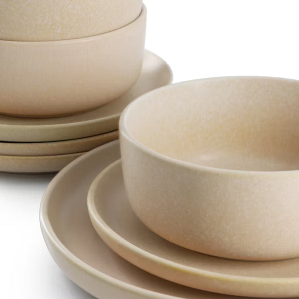 Soho Lounge Bryant Park 12pc Dinnerware Set - Reactive Glaze - Stoneware - Gift Box