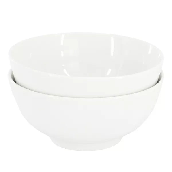 Gibson Home Great Essentials 2pc 6.9" Noodle Bowl Set - White - Fine Ceramic - 4 Way Color Sleeve