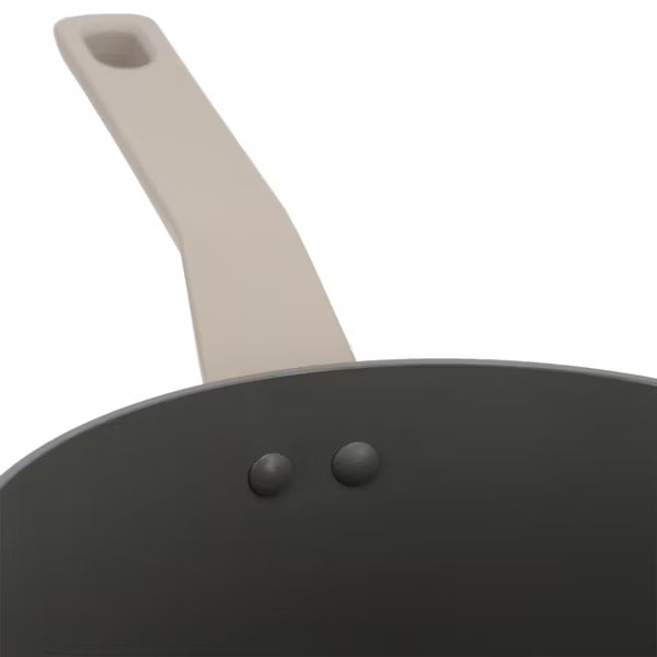 Oster Ambrose Forged 3qt Aluminum Saucepan w/ Silicone Rim - Glass Lid - Taupe - Nonstick - Induction Base - Soft Touch Handle - Color Sleeve