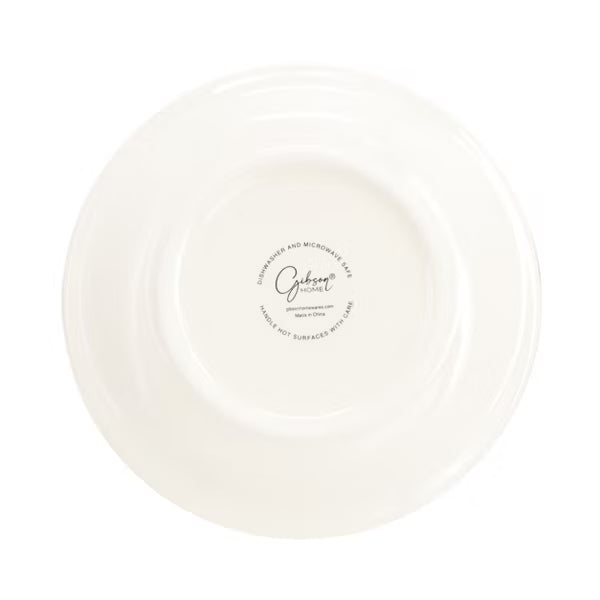 Gibson Home Holcomb 12pc Dinnerware Set - Hand Painted - Durastone - Gift Box
