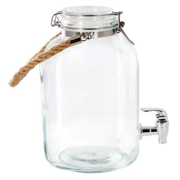 Gibson Home Ferris 1.3 Gallon Glass Drink Dispenser w/ Rope Handle - Clear - Gift Box