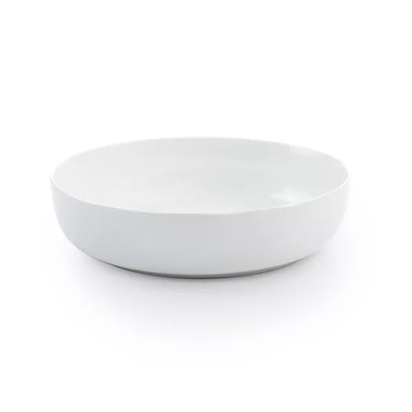 Gibson Home White Deco 16pc Double Bowl Dinnerware Set - White - Fine Ceramic - Gift Box