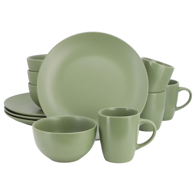Gibson Home Everyday Plus 12pc Dinnerware Set - Semi Matte - Solid Color - Stoneware - Gift Box
