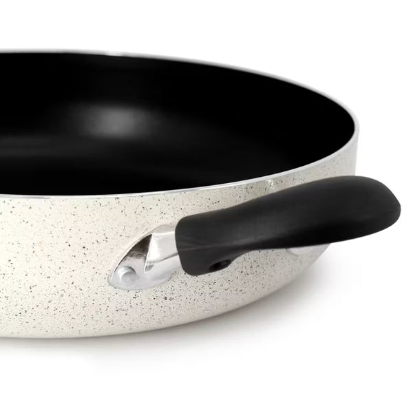 Oster Clairborne 5qt Aluminum Sauté Pan w/ Lid and Helper Handle - Linen - Nonstick Interior & Hammered Exterior - Bakelite Handle - Color Label