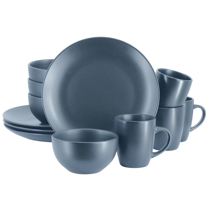 Gibson Home Everyday Plus 12pc Dinnerware Set - Semi Matte - Solid Color - Stoneware - Gift Box