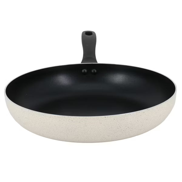 Oster Clairborne 12" Aluminum Frying Pan - Linen - Nonstick - Hammered Exterior - Bakelite Handle - Color Label