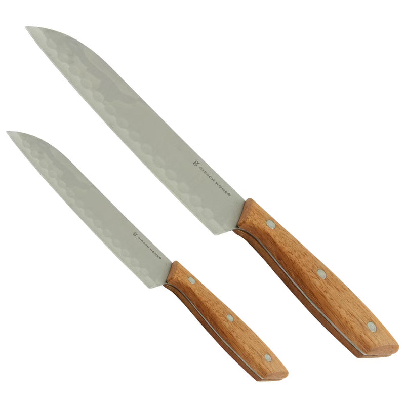 Gibson Home Seward 2pc Stainless Steel Santoku Knife Set - Clam Pack