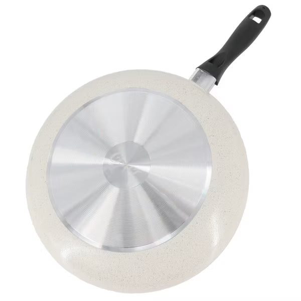 Oster Clairborne 12" Aluminum Frying Pan - Linen - Nonstick - Hammered Exterior - Bakelite Handle - Color Label