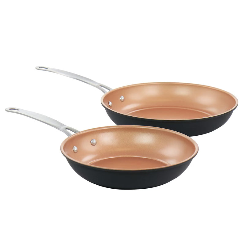 Gibson Home Chestnut 2pc 9.5" & 8" Carbon Steel Non-Stick Frying Pan - Open Stock w/ Shrink Wrap