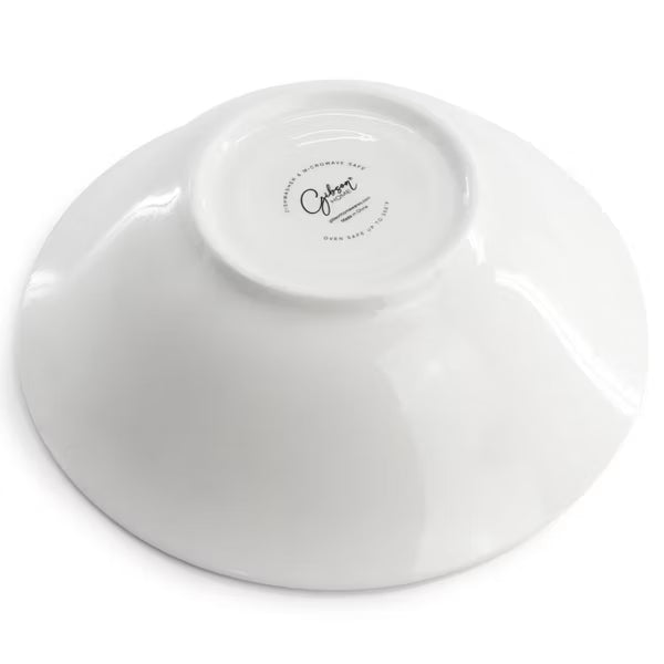 Gibson Home Wintercap 12pc Dinnerware Set - White - Coupe Shape - Fine Ceramic - Gift Box