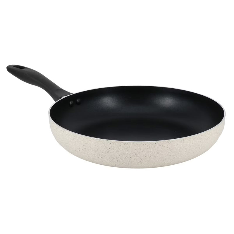Oster Clairborne 12" Aluminum Frying Pan - Linen - Nonstick - Hammered Exterior - Bakelite Handle - Color Label