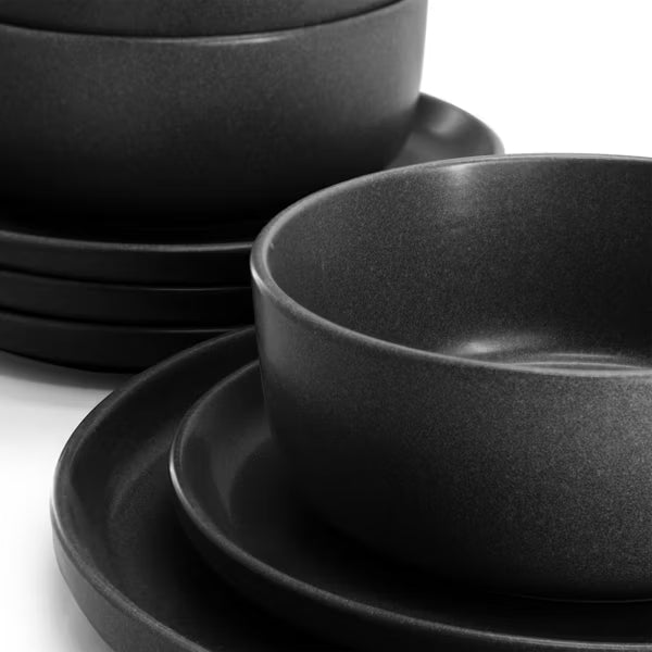 Soho Lounge Bryant Park 12pc Dinnerware Set - Reactive Glaze - Stoneware - Gift Box