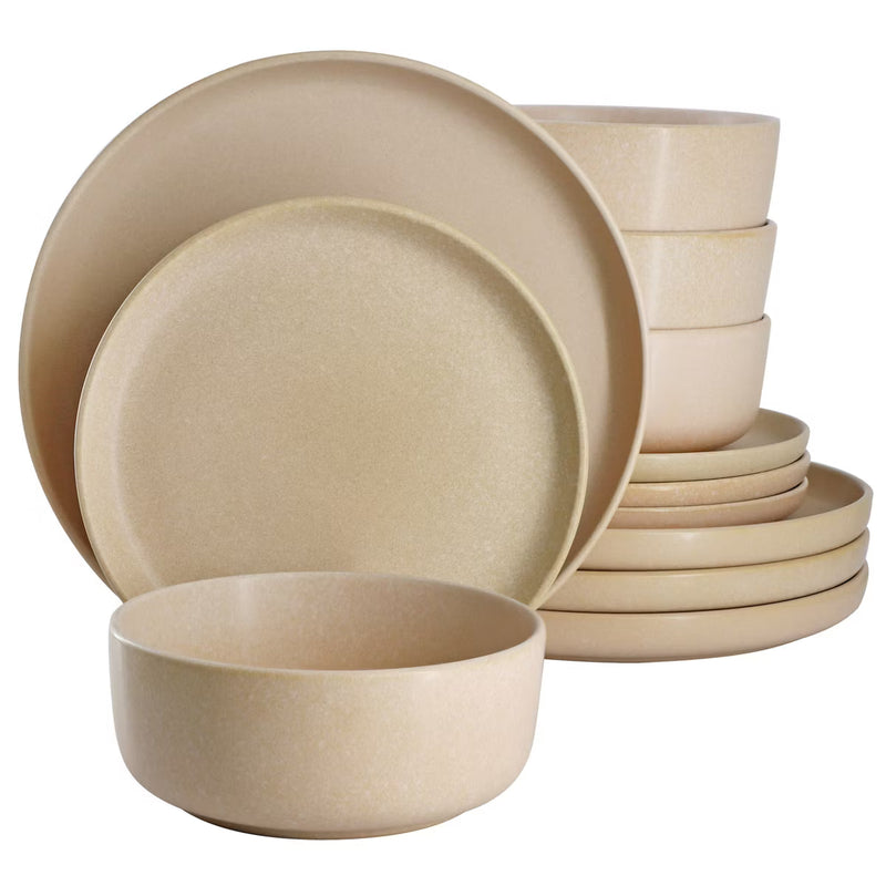 Soho Lounge Bryant Park 12pc Dinnerware Set - Reactive Glaze - Stoneware - Gift Box