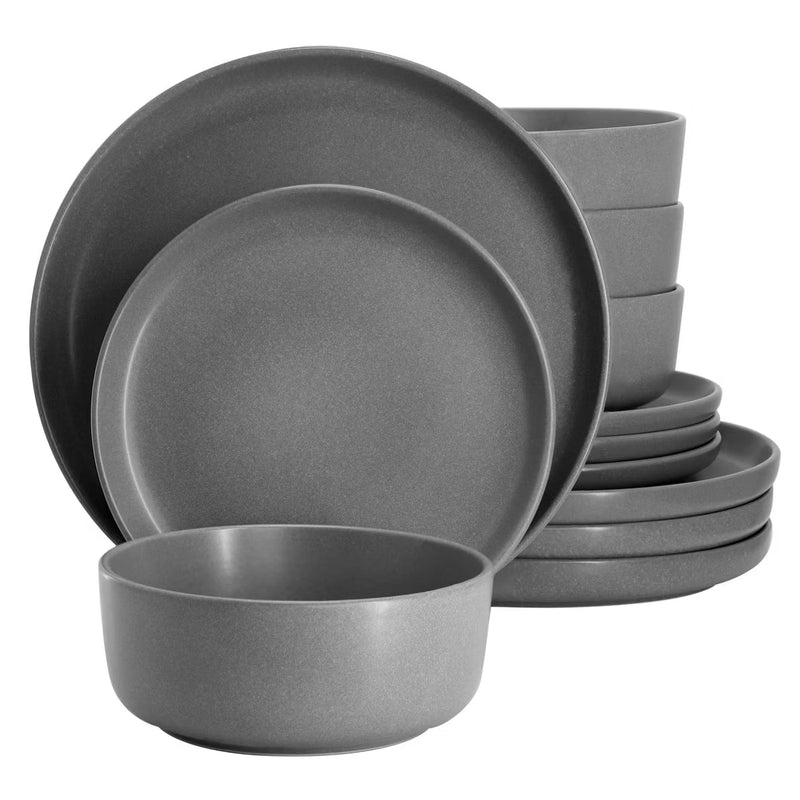 Soho Lounge Bryant Park 12pc Dinnerware Set - Reactive Glaze - Stoneware - Gift Box