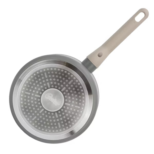 Oster Ambrose Forged 3qt Aluminum Saucepan w/ Silicone Rim - Glass Lid - Taupe - Nonstick - Induction Base - Soft Touch Handle - Color Sleeve