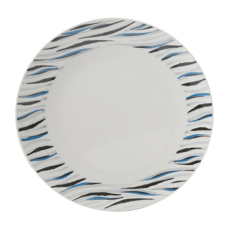 Gibson Home Print Blue 16pc Porcelain Dinnerware Set - Gift Box