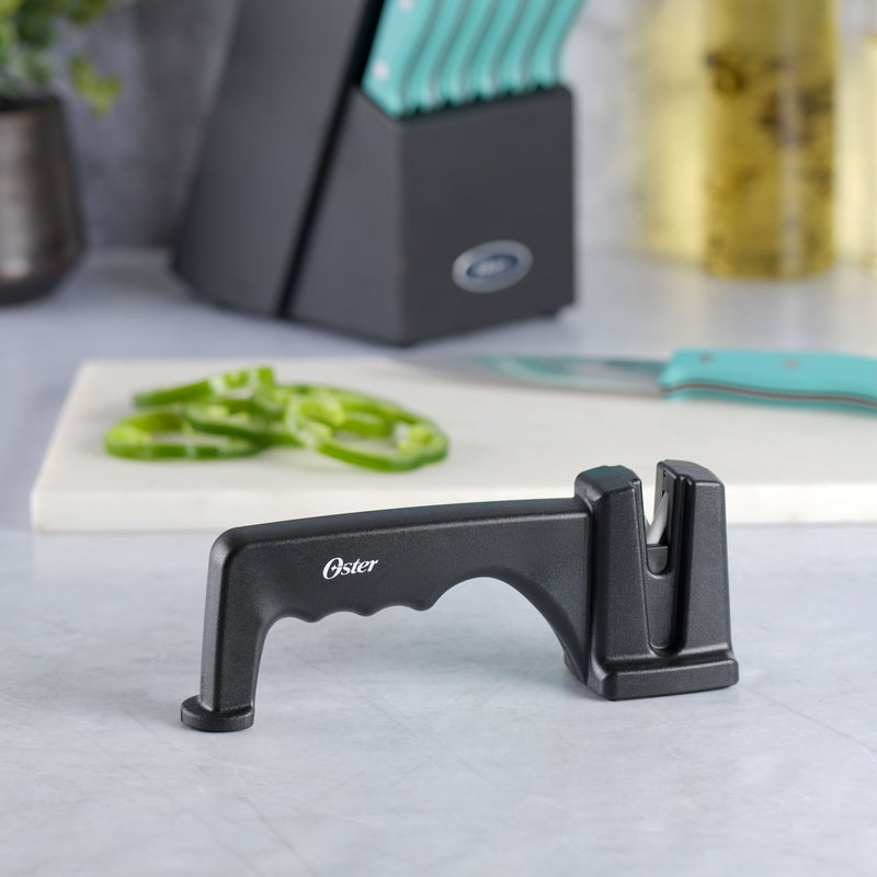 Oster Trussville 7.5" x 3.0" Knife Sharpener - Black - PP Handle - Gift Box