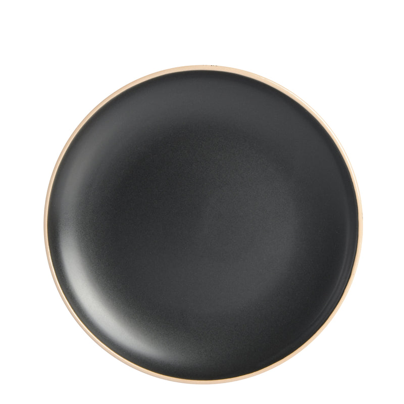 Gibson Home Rockaway 12pc Dinnerware Set - Solid Color - Stoneware - Gift Box: Matte Black / Matte Grey
