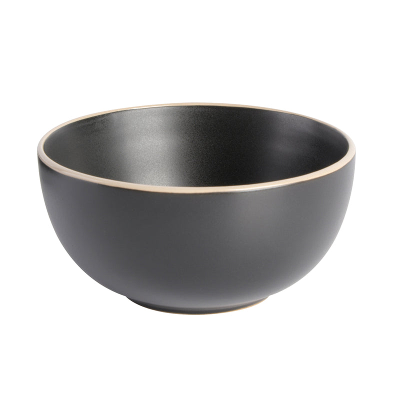 Gibson Home Rockaway 12pc Dinnerware Set - Solid Color - Stoneware - Gift Box: Matte Black / Matte Grey