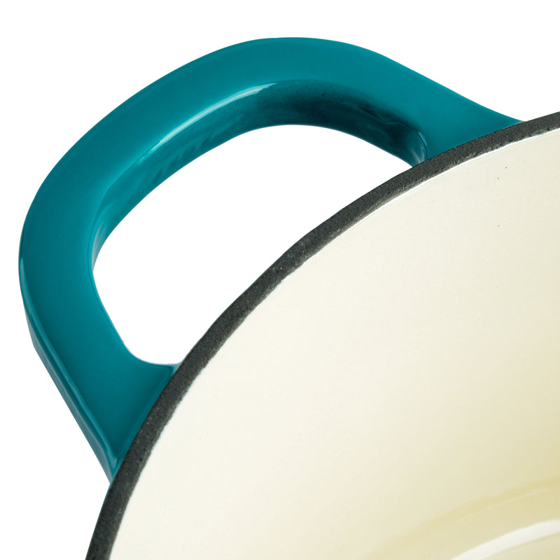 Crock-Pot Artisan 5qt Enamel Cast Iron Dutch Oven w/ Lid - Round - Gift Box - Teal Ombre / Sunset Orange / Sapphire Blue