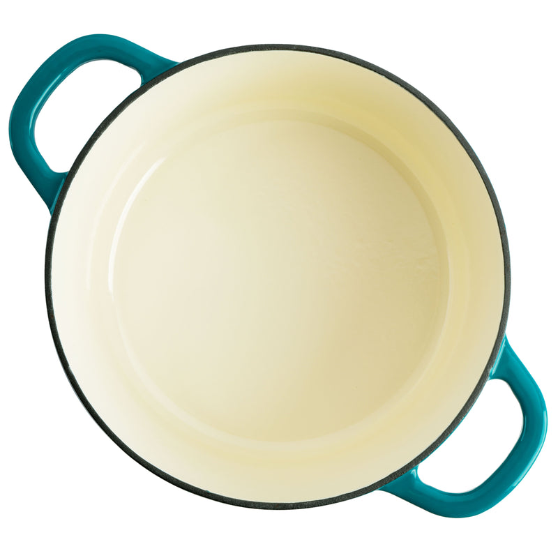 Crock-Pot Artisan 5qt Enamel Cast Iron Dutch Oven w/ Lid - Round - Gift Box - Teal Ombre / Sunset Orange / Sapphire Blue