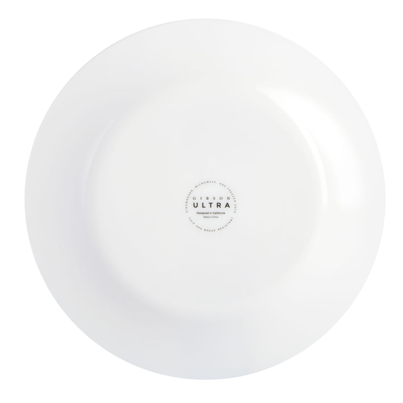 Gibson Home Ultra White Shadow 36pc Dinnerware Combo Set - Service for 6 - White - Opal Tempered Glass - Gift Box