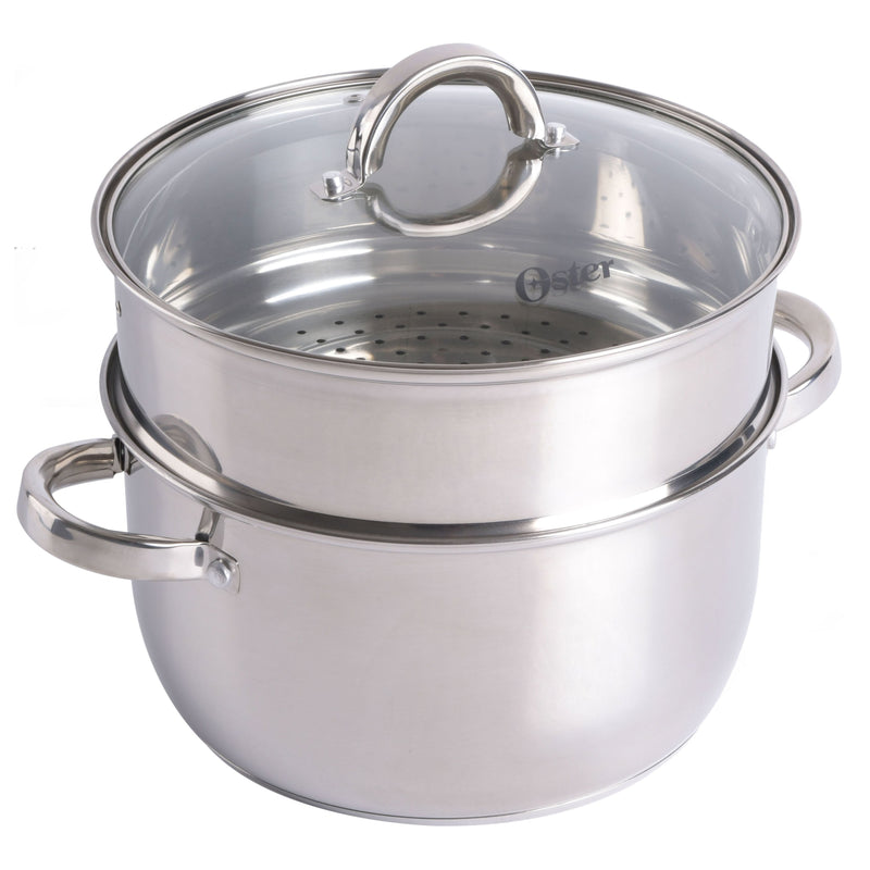 Oster Sangerfield 3 pc 6qt Stainless Steel Casserole w/ Steamer Insert and Lid - Gift Box