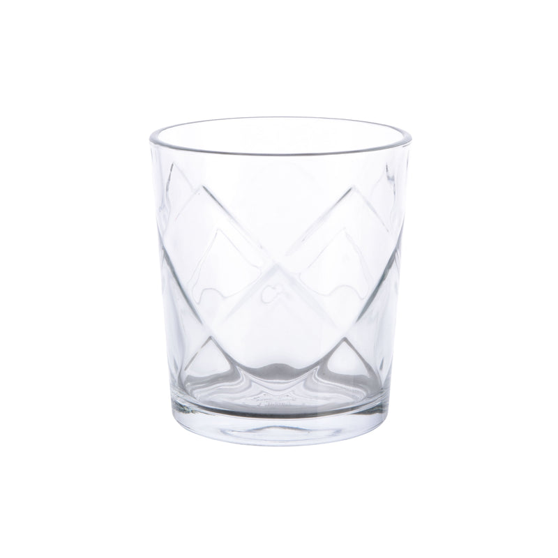 Gibson Home Great Foundations 4pc 13.5 oz DOF Set - Clear - Embossed Glass - Open Window GBX