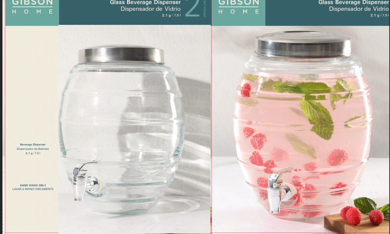 Gibson Home General Store 2.1 Gallon Beverage Dispenser - Barrel Shape - Clear - Gift Box