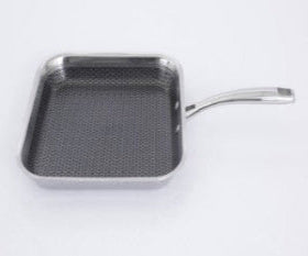 Oster Platinum Modessa 11" Tri-Ply Stainless Steel Grill Pan - Etching Nonstick Interior - Square - Color Sleeve