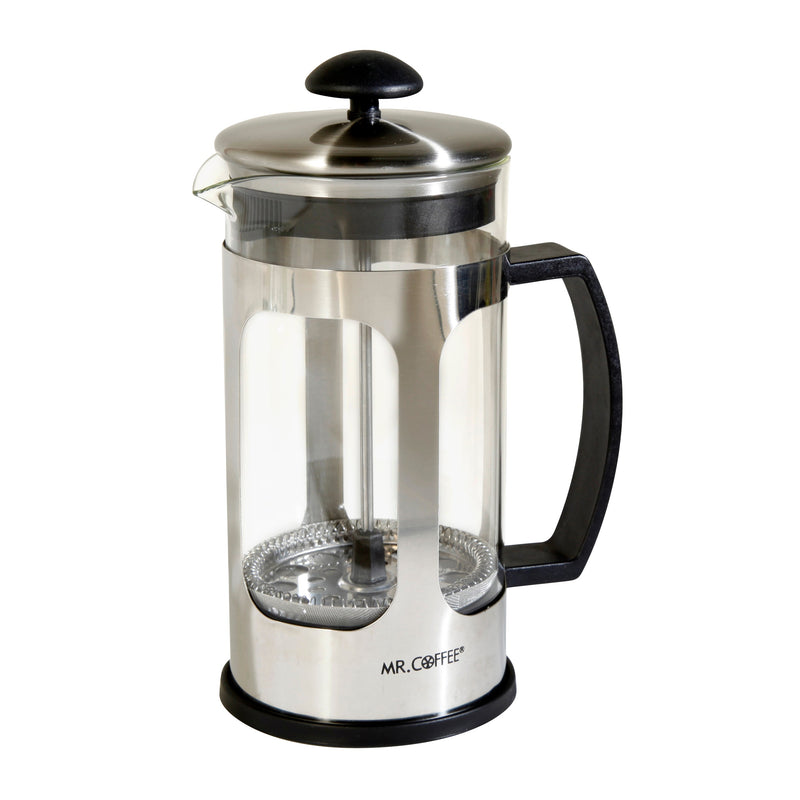 Mr. Coffee Daily Brew 30 oz Coffee Press w/ Scoop - PP Handle & Knob - SS - Glass - GBX