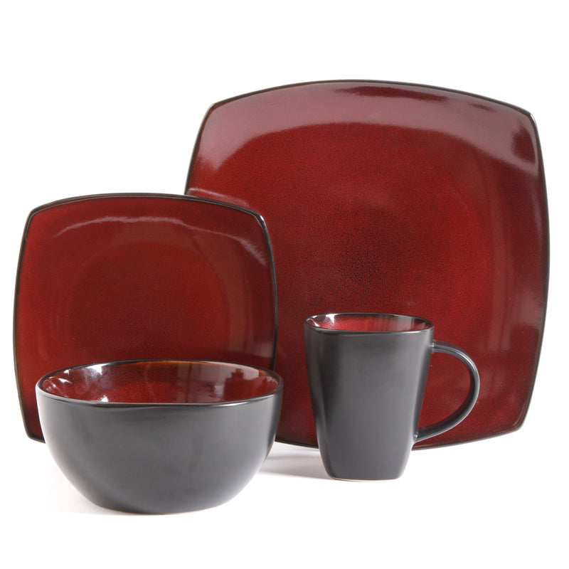 Soho Lounge 16pc Dinnerware Set - Soft Square - Reactive - Stoneware - GBX