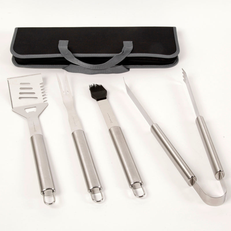 Gibson Home Grill Basics 4pc Stainless Steel BBQ Tools Set in Canvas Bag - Color Sleeve