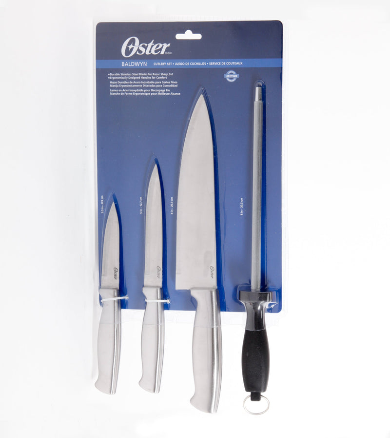 Oster Baldwyn 4pc Stainless Steel Cutlery Set - Sandwich Handle - Clam Pack