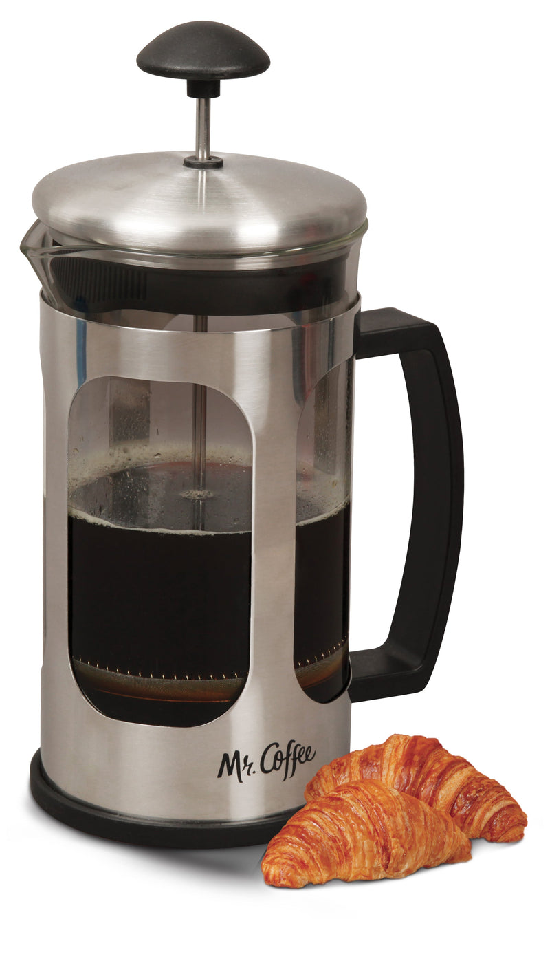 Mr. Coffee Daily Brew 30 oz Coffee Press w/ Scoop - PP Handle & Knob - SS - Glass - GBX