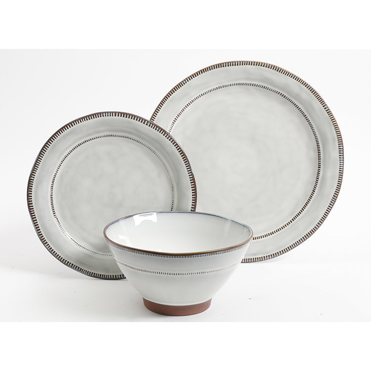 Gibson Elite Terranea 12pc Dinnerware Set - Reactive - Terracotta - GBX - White