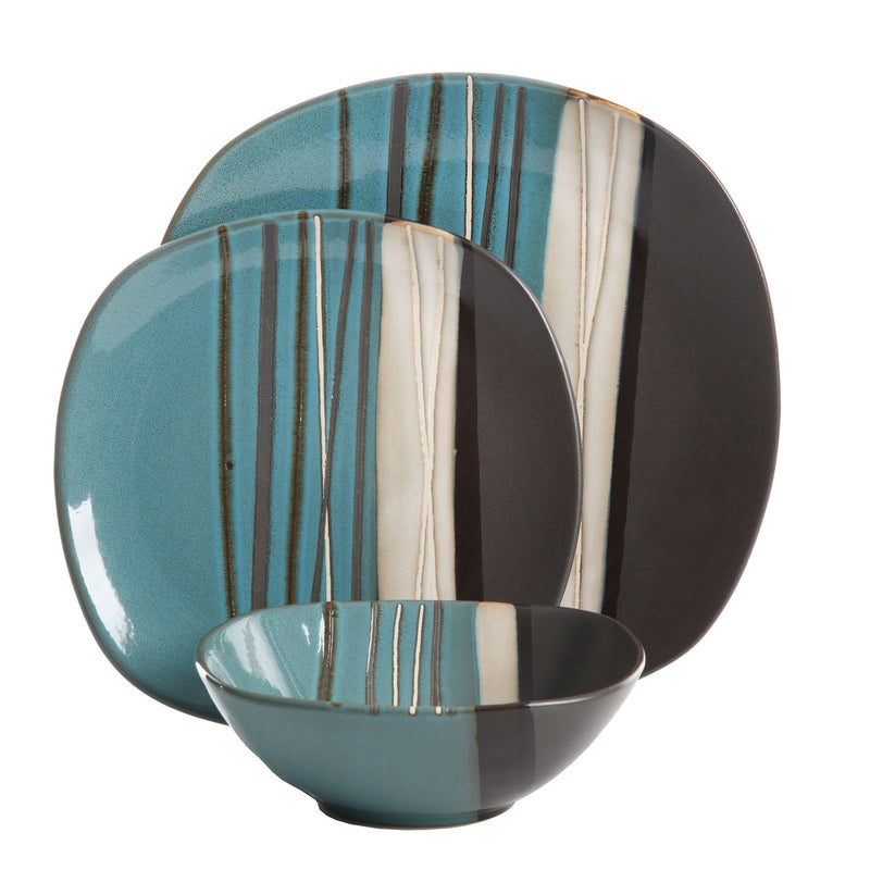 Better Homes & Gardens Bazaar Teal 16pc Stoneware Dinnerware Set - Factory Remailer