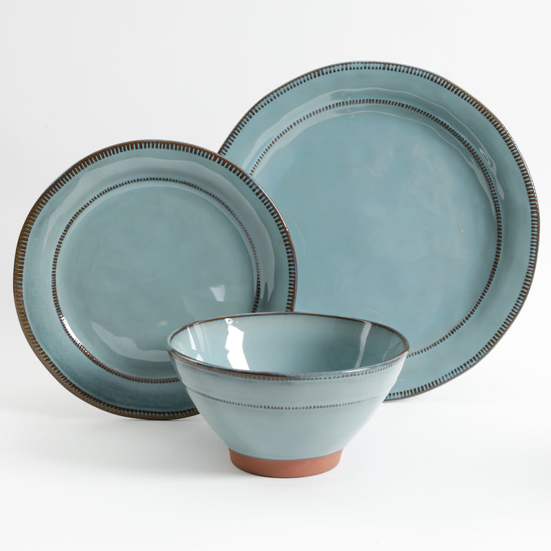 Gibson Elite Terranea 12 pc Reactive Glaze Stoneware Dinnerware Set - Remailer