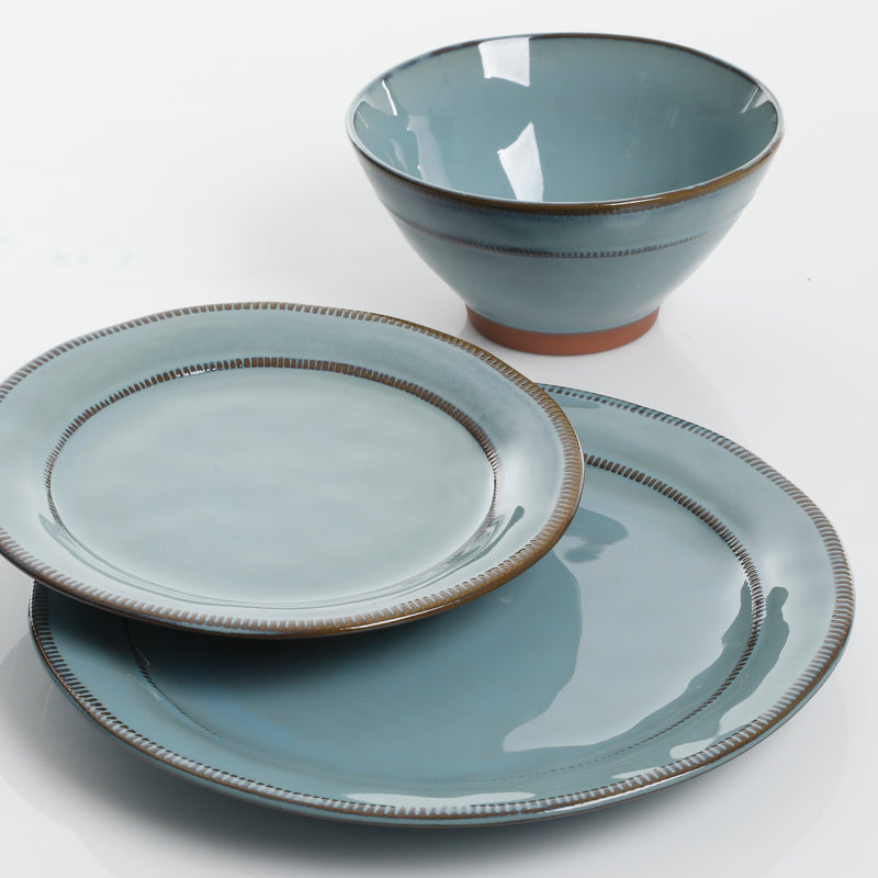 Gibson Elite Terranea 12pc Dinnerware Set - Reactive - Terracotta - GBX - Teal