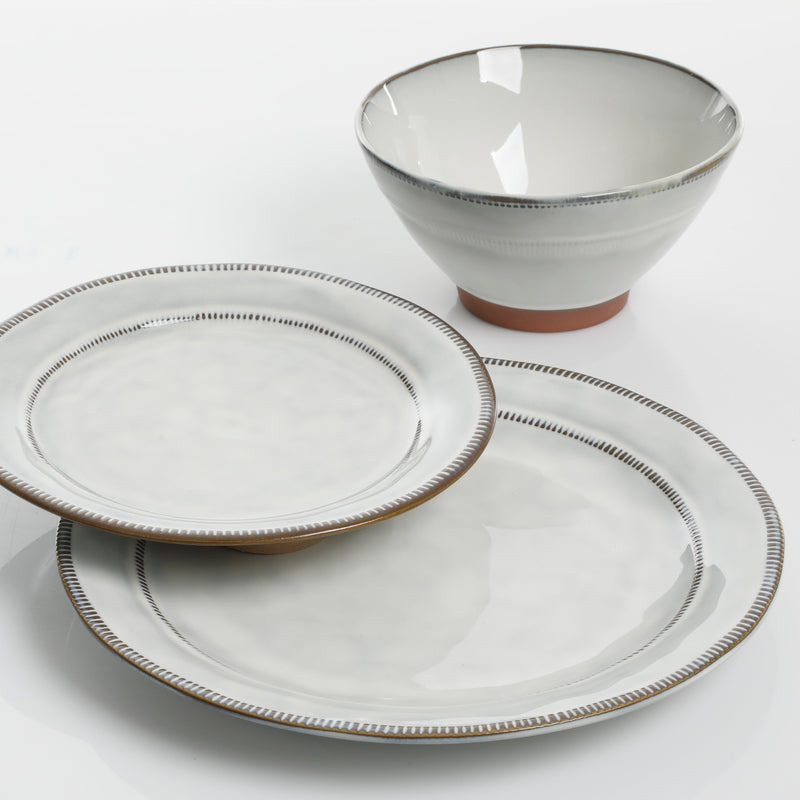 Gibson Elite Terranea 12pc Dinnerware Set - Reactive - Terracotta - GBX - White