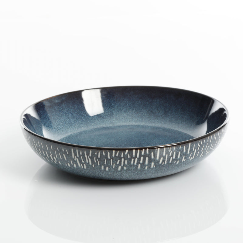 Gibson Elite Matisse 16pc Double Bowl Dinnerware Set - Reactive - Stoneware - Gift Box
