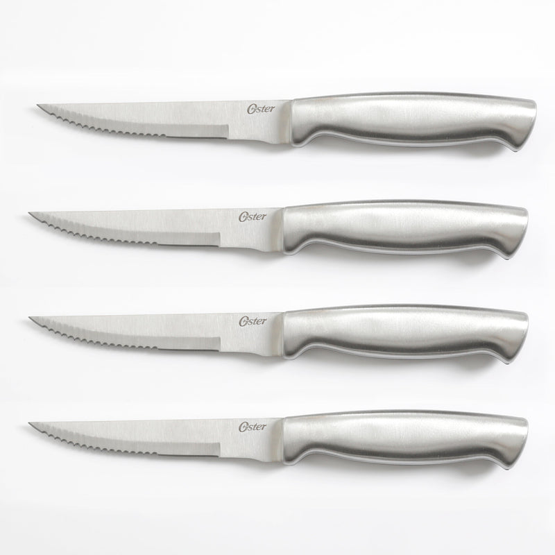 Oster Baldwyn 4pc 4.5" Stainless steel Steak Knives Set - Clam Pack