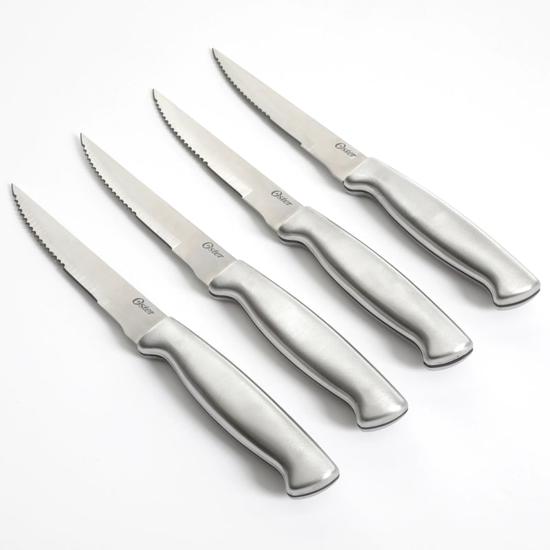 Oster Baldwyn 4pc 4.5" Stainless steel Steak Knives Set - Clam Pack